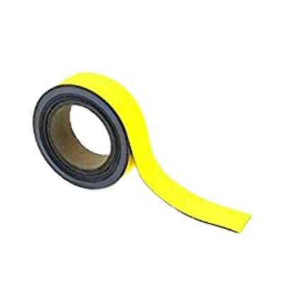 Image of Magnetic Steel Easy Wipe Tape, Thin &amp; Flexible, Cut to Fit Strip, Strong High Visible Identification, Suitable For All Non Surfaces Yellow H.40mm x W.10M