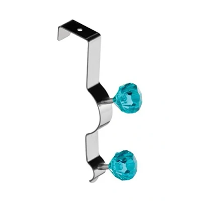 Image of Premier Housewares 509689 Diamante Double Over Door Hook Teal H17 x W3 D11cm