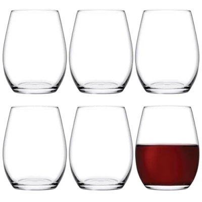 Image of Queensway Home &amp; Dining 440ml Amber Drinking Clear Glasses Tumblers Set of 6 Whiskey Water Juice Glassware Gift for All Occasion Perfect Kitchen Décor