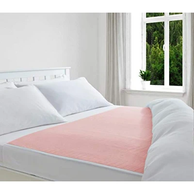 Image of Waterproof bed pad with Tucks by ComfortCare Premium quality washable wetting sheet for adults or children incontinence Suitable double and single size beds, Slip resistant