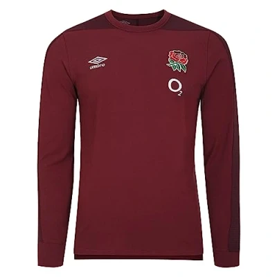 Image of Umbro Mens Eng Pre T Shirt Long Sleeve Tibetan Red M