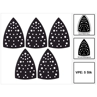 Image of Mirka Pad Saver 100x152x152mm Grip for delta sander triangular 32 hole, 5 pieces, 8295902011