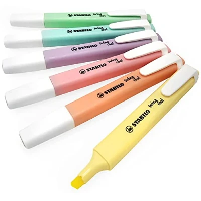 Image of STABILO Swing Cool Pastel Highlighter Marker Pens 1 4mm Pack of 6 Assorted Colours