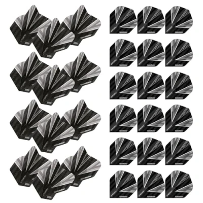 Image of WINMAU Prism Alpha Design Extra Thick dart flights 10 sets per pack (30 in total) (Black &amp; Grey)