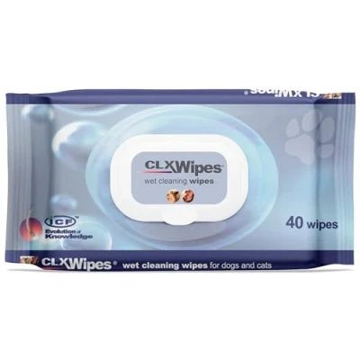 Image of ICF CLX Wipes Dog Antibacterial + Antifungal Pet Cat &amp; Grooming For Cleaning Ear, Paw Bums 40
