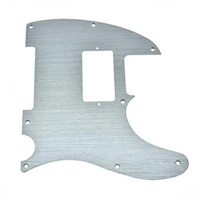Image of Dopro 8 Hole Aluminum Anodized Tele Humbucker Pickguard Scratch Plate for American/Mexican FD Telecaster Silver