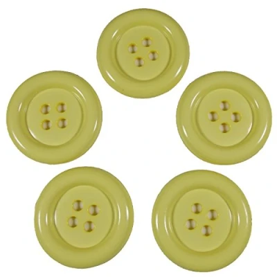 Image of Large Round Clown 4 Hole Buttons 50mm (5, Yellow)