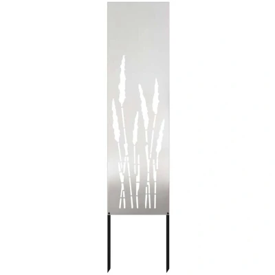 Image of vidaXL Garden Privacy Screen Silver 32 x 140 cm Stainless steel
