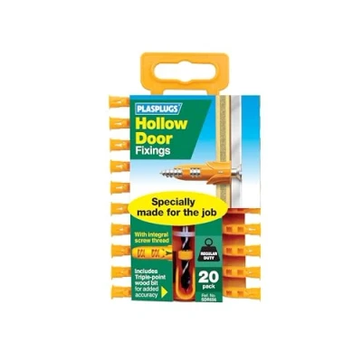 Image of Plasplugs Hollow Door Plugs &amp; Drill Bit 20 Pack