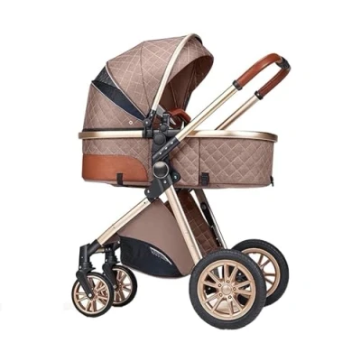 Image of Baby Stroller 3 in 1 for Newborn and Toddler, Reversible Bassinet Newborn, High Adjustable Luxury D