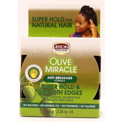 Image of African Pride Olive Miracle Silky Smooth Edges 64 g/2.25 oz