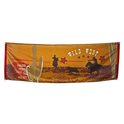 Image of Boland 10201731 54310 Banner Polyester Wild West 220x74 cm Multi Coloured, Wilder Westen mit Prärie und Cowboys, Multicoloured, Unica