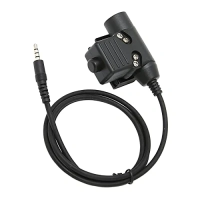 Image of Yunseity U94 PTT Military Headset Adapter, Walkie Talkie Adapter Connector for Mobile Phone 3.5mm Jack