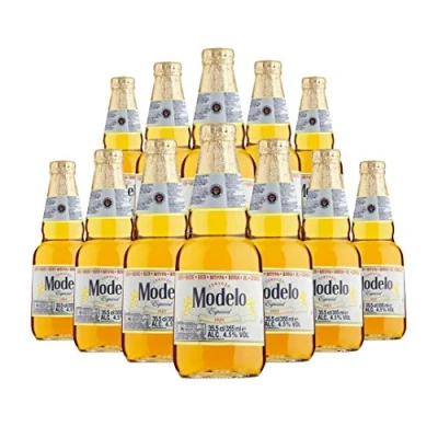 Image of Modelo Especial Mexican Lager 355ml Bottles (12 Pack) 4.5% ABV World Beer Gifts for Men and Women, Beers Lagers Offers, Craft Gift Set, Mens Birthday Him Her