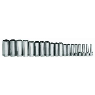 Image of Williams MSBD 19HRC 19 Piece 3/8 Inch Drive Metric Deep 6 Point Socket Set