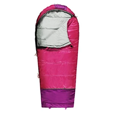 Image of REDCAMP Kids Sleeping Bag, 3 4 Season Childrens Bags for Warm or Cold Weather, Ideal Camping Hiking Backpacking Traveling Outdoors, Rose Red 2.4lbs