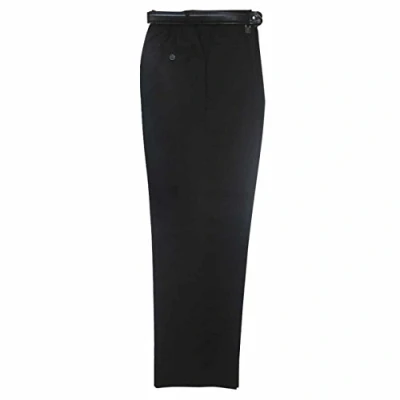 Image of School Uniform Boys Mens Elastic Back Short Leg Belt Trouser (S 7XL) Black