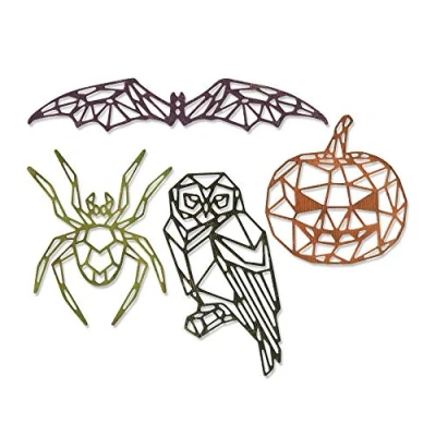 Image of Sizzix Thinlits Die Set 664208, Geo Tim Holtz, 4 Pack, Multi Colour, One Size, Goe Halloween
