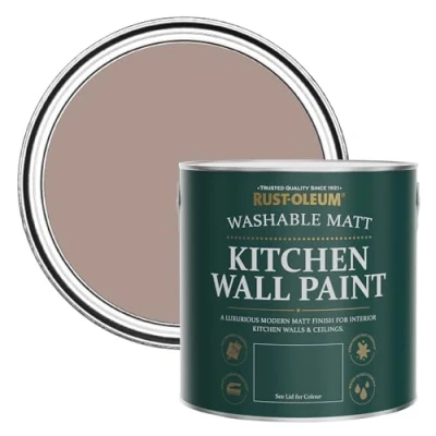 Image of Rust Oleum Pink Washable Kitchen Wall Paint in Matt Finish Haversham 2.5L