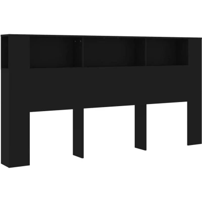 Image of vidaXL Headboard Cabinet Black 200x18.5x104.5 cm