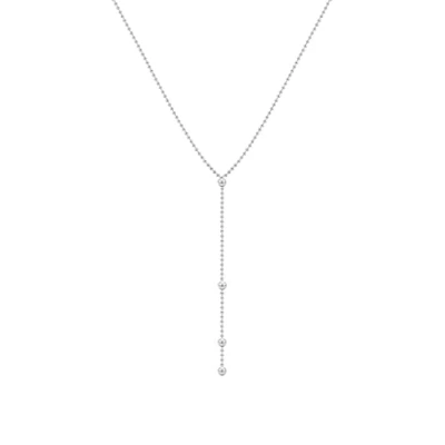 Image of Elli Women&#039;s 925 Sterling Silver Y Shaped Necklace 0111460717_50 50cm length