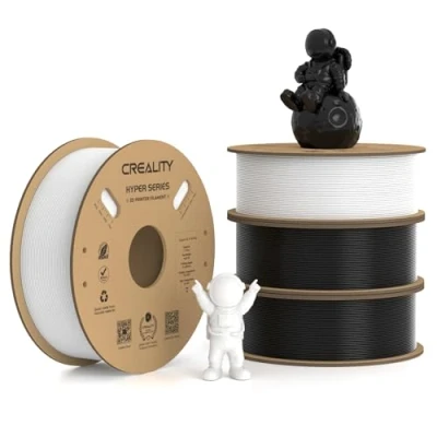 Image of Creality Hyper PLA Filament 1.75 mm, 4 KG 3D Printer for High Speed Printing 30 600mm/s, Durable and Smooth, Dimensional Accuracy +/ 0.03 Most Printers (Black &amp; White) Pack