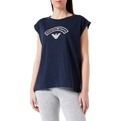 Image of Emporio Armani Underwear Women&#039;s Tank Logomania Fashion Vest, Navy Blue, S