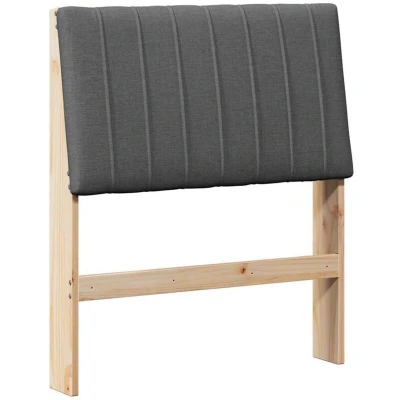 Image of vidaXL Upholstered Headboard Dark Grey 75 cm Solid Pine Wood