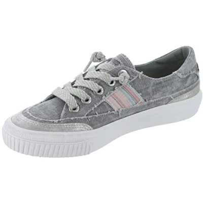 Image of Blowfish Malibu Alex Womens Slip On, Fog Grey Colorwashed Cozumel/Dark Silver Orbit/Natural Bungalow, 4 UK