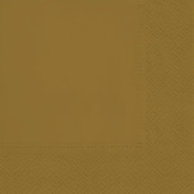 Image of 3 Ply Decorative Tissue Paper Napkins Serviettes for Decoupage Lunch 33cm x Pack of 20 (Old Gold)