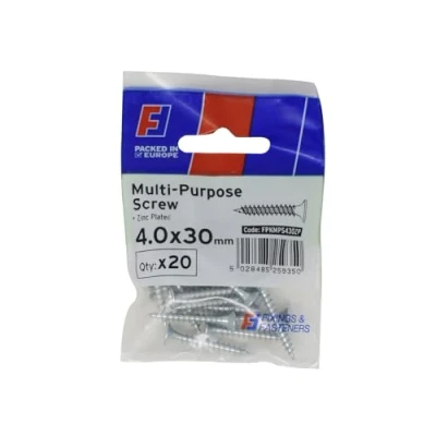 Image of Forgefix Multi Purpose Pozi Screw Csk ST Zp 4.0 x 30mm Forge (Pack of 20)