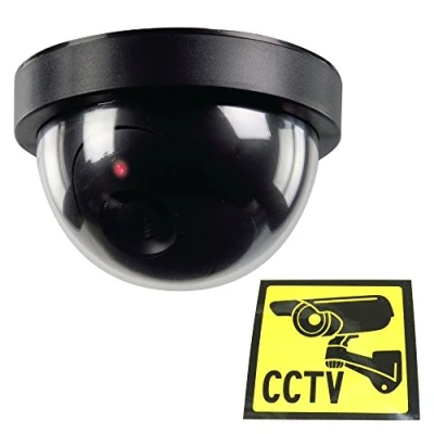 Image of Ex Pro Black Dummy/Fake CCTV Security Dome Camera With built in Flashing LED