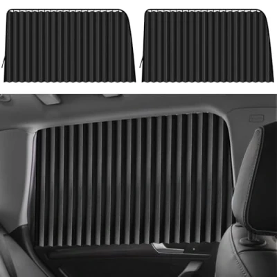 Image of ZATOOTO Side Window Sunshades for Car (2pcs), Magnetic Curtain to Block UV Rays and Privacy, Green