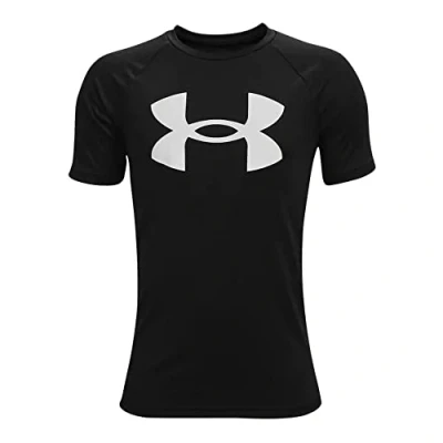 Image of Under Armour Fussballtech BIG LOGO Print Tshirt for kids, Size: 6y, Schwarz