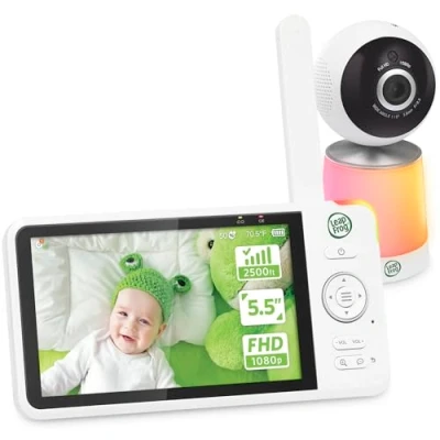 Image of Leap Frog LF1726FHD 5.5&quot; True 1080p FHD Display Video Baby Monitor with Long Range up to 2500ft, Pan&amp;Tilt, Night Light, Color Vision, Soothing Sounds,Secure Transmission