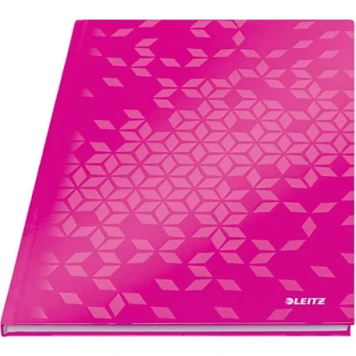 Image of Leitz A4 Hard Cover Notebook, Pink (80 Sheets, Squared Paper, 90 gsm Ivory Wow Range)