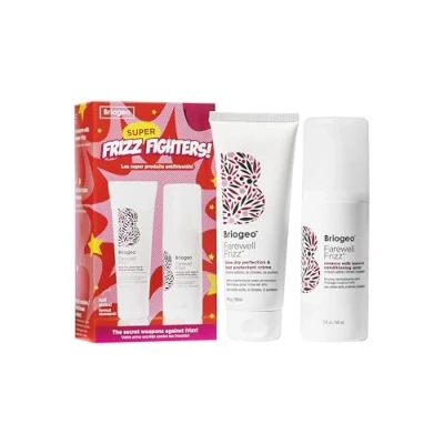 Image of Briogeo Super Frizz Fighters Farewell Rosarco Milk Leave In Conditioning Spray + Blow Dry Perfection &amp; Heat Protectant Crème