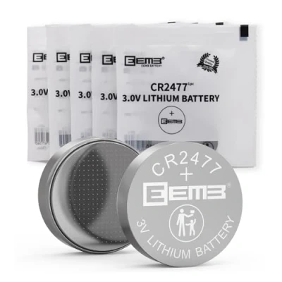Image of EEMB 5 PACK CR2477 Battery 3V Lithium Button Coin Cell Batteries 2477 DL2477, ECR2477 for Electronic Candle, Light, Remote Control, Key Fob, Alarm, Contact Sensor, Smart Devices