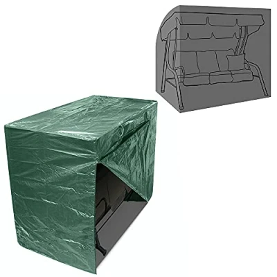 Image of Green Bay 3 Seater Swinging Garden Hammock Cover, Heavy Duty Outdoor Cover with Zipper for Home Swing Seat Furniture Green(215 x 124 168cm)