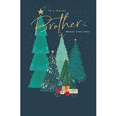 Image of UK Greetings A Special Brother Traditional Foiled Christmas Greeting Card Xmas Cards 670989