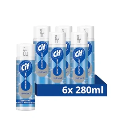 Image of Cif Infinite Clean Sensitive Lotus &amp; Mineral Salt with probiotics technology All in One Cleaner Reload for a long lasting clean* 280 ml