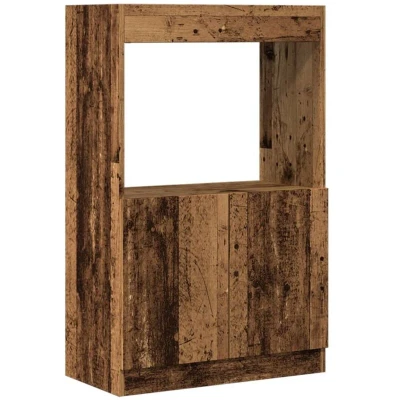 Image of vidaXL Highboard Sideboard Cabinet Cupboard Old Wood Engineered 63x33x100 cm 70 kg Capacity Living Room, Bedroom, Office