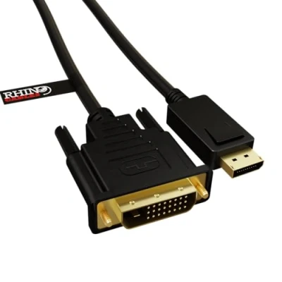 Image of rhinocables Displayport DVI D Cable 20 Pin DP Monitor Converter Lead Male M/M Display port (5m)