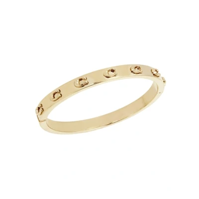 Image of Coach Gold C Logo Hinged Bangle