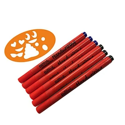Image of Berol Handwriting Pen Stick 6 Black with Emoji Stencil