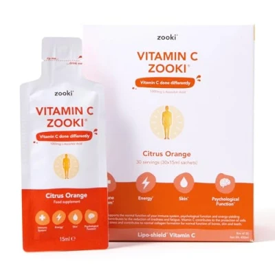 Image of Zooki Liposomal Vitamin C 1000mg Liquid 4X Higher Absorption Great Taste, Sugar Free, Vegan Alternative to High Strength Tablets Immune System Energy (Citrus Orange, 30 Servings)