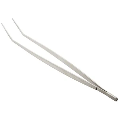 Image of Mercer Culinary Precision Plus Tong Curved Tip, 11 3/4&quot;, Stainless Steel, Silver, 4/4 Inch