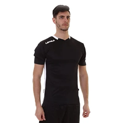 Image of lea srl Monaco Jersey T Shirt, Black/White, L