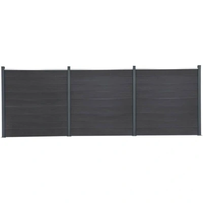 Image of vidaXL Fence Panel Set Grey 526x186 cm WPC