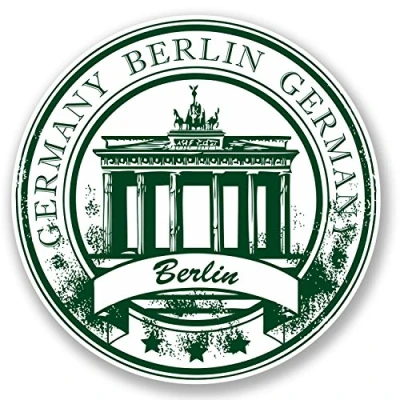 Image of 2 x Berlin Germany Vinyl Sticker Car Travel Luggage Tag Flag Map Fun #4522 (10cm 10cm)